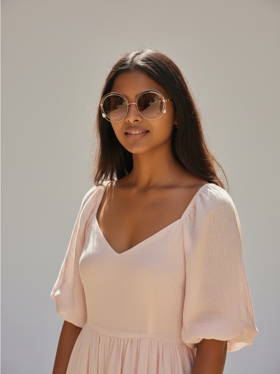 Chloé Carlina Pearl Rose Gold Round Sunglasses, One Size main image 10